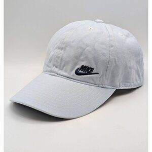 Vintage Y2K Nike Hat Light Blue VTG Gray Tags Adjustable Strap Back Pale Hip Hip